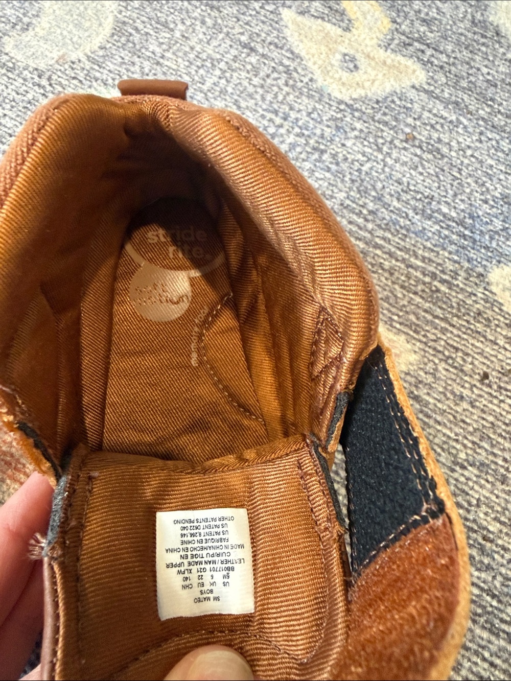 Stride Rite Toddler Brown Hook & Loop Leather-Look Boots - Picture 5 of 6